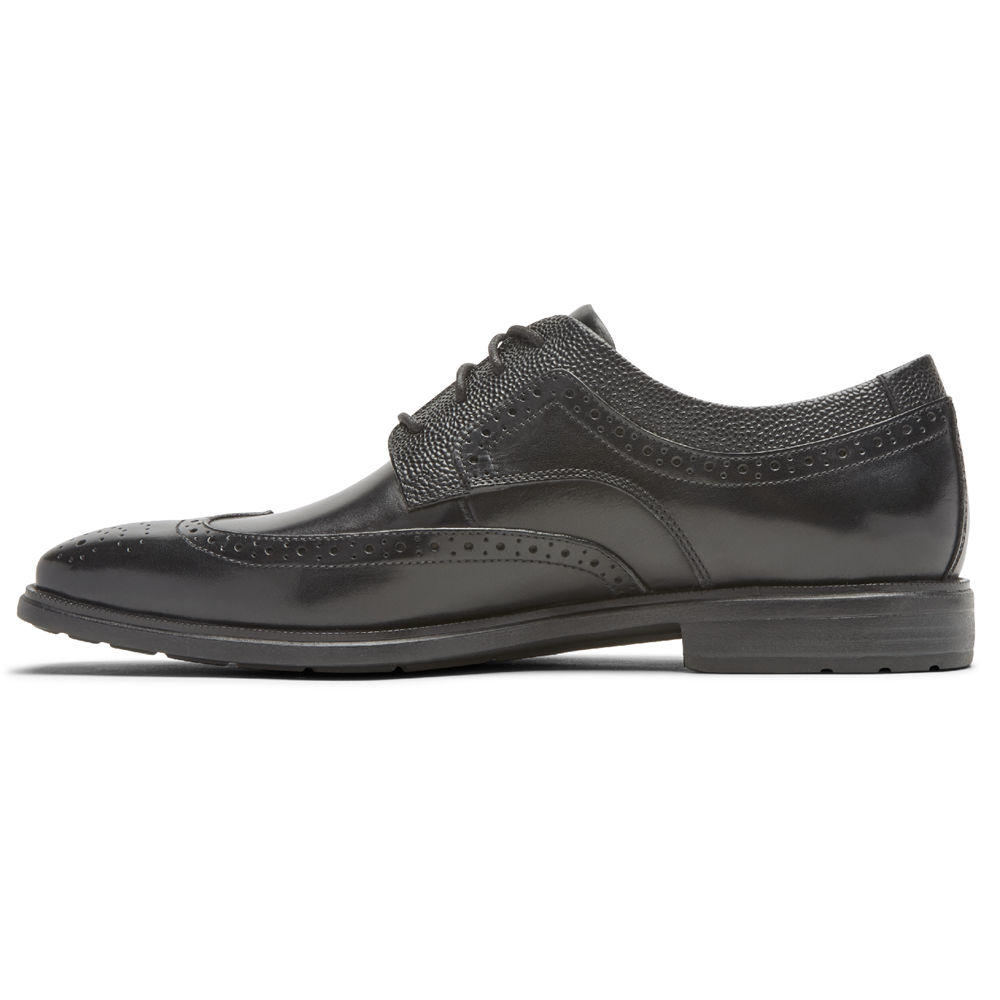 Rockport Mens Dress Shoes Black - Dres Sports Business 2 Wingtip - UK 386-YTFGIE